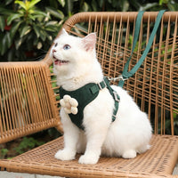 Soft Polyester No Pull Escape Proof Vest Harness and Leash Set for Dog Walking, Patterned Walking Harness for Outdoor Pet, Travel Pet Harness