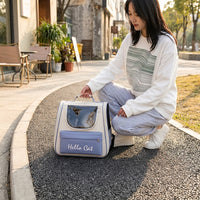 Pet Carrier Backpack, Foldable Cat Backpack with Oxford Fabric, Portable Pet Carrier for Travel Hiking, Breathable Pet Bag for Hiking Walking
