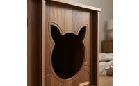 Wooden Square Feline House Ventilated Indoor Feline House Flat Top