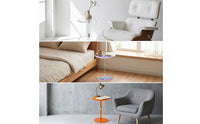 Acrylic Side Table Minimalist Clear Pedestal Table Furniture Sleek Small for Living Room, Bedroom