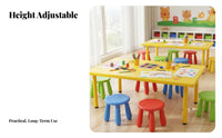 Kindergarten Learning Desk Easy to Clean Rectangular Group Table Sturdy Multi-Child Activity Table for Young Children, Parents, Playroom, Meal Time