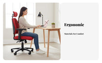 Lumbar Support High-Back Ergonomic Chair 360-Degree Swivel Ergonomic Mesh Chair with Headrest Quiet Rolling Casters Computer Seat Heavy-Duty Construction for Remote Workers, Students, Gamers, Bedroom, Study Room, Workstation, Gaming Setup