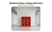 Cold-Rolled Steel Micro Fire Station Cabinet Strong and Long-Lasting Fire Equipment Cabinet Rust Resistant Glass Door Safety Locker for Construction Site Managers, School Administrators, Factories, Office Buildings, Workshop, Shopping Malls