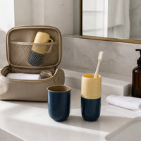 Portable Toothbrush and Toothpaste Holder Set for Travel and Dorms