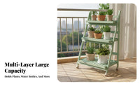 Large Capacity Rolling Flower Pot Rack Easy Assembly Multi-Layer Plant Holder with Wheels Heavy-Duty Mobile Plant Holder Raised Rim Design for Balcony, Living Room, Indoor, Outdoor