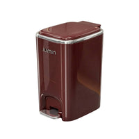 Handshands-off Pedal Trash Can with Lid Press-Top Step Waste Basket with Liner Retaining Band Easy-to-Clean Trash Can with Lid Rectangular for Bathroom, Bedroom, Office