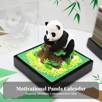Unique Gift 3D Paper Art Calendar Exquisite Craftsmanship Panda Paper Sculpture Multi-Functional for Students, Adults, Home, School, Bedroom