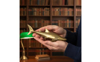 Antique-Style Brass Shark Sculpted Shark Figurine Streamlined Ornament Solid for Collectors