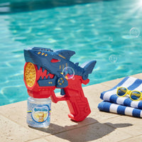 Powerful Engine Shark Bubble LED Lights 12-Hole Bubble Blaster Sturdy Leak-Proof Design for Children, Toddlers, Boys, Outdoor, Summer Fun, Parties, Backyard