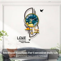 Creative Design Modern Decorative Wall Clock Battery Operated Decorative Analog Clock Silent Movement for Couples, Bedroom, Hallway, Kitchen