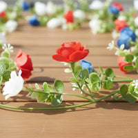 Independence Day Decorative Garland Reusable Patriotic Flower Garland House Decoration for Party, Tabletop