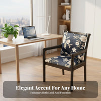 With Armrests Upholstered Wooden Chair Solid Wood Legs Spindle Back Dining Chair Ergonomic Backrest Armchair Minimalist Design for Students, Office Workers, Homeowners, Study, Bedroom, Living Room