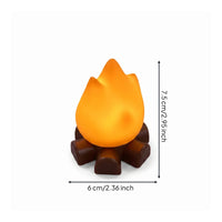 Touch Control Campfire Night Light Decorative Flame-Shaped Lamp Portable Log Base Lamp Cordless for Bedside