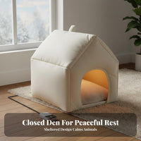 Heated Pet House Constant Temperature Heating Pet Bed Automatic Overheat Protection Enclosed Shelter for Feline Companions, Feline Owners, Winter