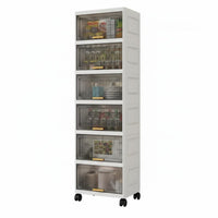 Easy to Move Mobile Cart with Flipdrop-fold-down Bins Multi-Functional 3-Tier Storage Trolley Large Capacity Household Organizer particle-resistantresistant for Families, Homeowners, Kitchen, Living Room, Bedroom, Bathroom