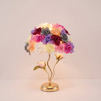 Dimmable Flower Lamp with USB Dimmer Decorative Rose Lamp Elegant for Bedroom, Nightstand, Vanity, Wedding