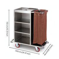 Hotel Cleaning Cart Commercial Utility Cart with Bag Heavy Duty for Housekeepers