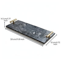 Marble Tray with Handles Natural Marble Tray Luxury Modern for Bathroom Counter, Dresser