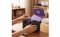 Soft Interior Trading Card Storage Box Portable Trading Card Storage Box with Dividers Textured Compact for Tournaments