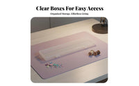 Clear Organizer Case Snap Closure Compact Stackable for Office Desk