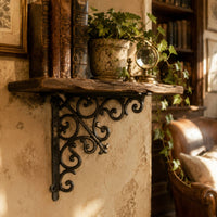 Bracket with Angel Motif Rustic Shelf Bracket Black Shelf Brackets with Mounting Screws for Craftspeople