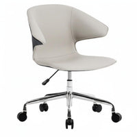 Minimalist and design Armless Shell Chair on casters Height Adjustable rotate Seat Ergonomic Design Office Furniture effortless Rolling Casters for Home Workers, Adults, Students, Study Room, Small areas, Bedroom