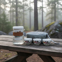 Compact Portable Tea Brewing Set Food-Safe Glaze Gongfu Tea Set Filter Hole for Outdoor, Office