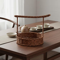 Multi-Purpose Imitation Rattan Food Basket Easy to Clean Vintage Design Food Container Lightweight for Picnic