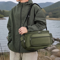 Fishing Bag for Carp Anglers, Oxford Fishing Bag 31x24x18cm with Shoulder Strap, Fishing Tackle Bag for Overnight Trips, Multifunctional Fishing Bag