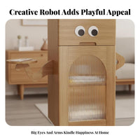 Space-Saving Robot light Table Multi-Functional Side Cabinet Drawer Storage Household Furniture Serving Tray Feature for Interior Design aficionados, home dwellers, Living Room, Bedroom, Lounge Area, Entryway
