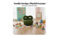 Soft Textile Bow-Back Swivel Chair Playful Design children's Furniture Ergonomic Backrest Toddler Armchair High-Density Foam Support for Toddlers, Preschoolers, Parents, Playroom, Reading Nook, Nursery, Living Room