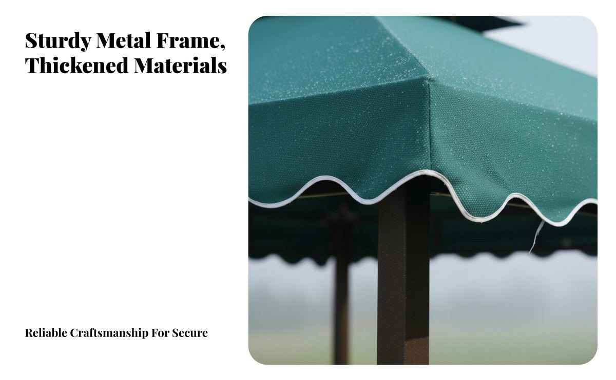 Water 4-Post Garden Gazebo Protection Waterproof Patio Pavilion Heavy Duty Outdoor Sun Canopy Rust Proof for Homeowners, Business Owners, Event Planners, Backyard, Deck