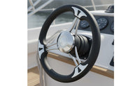 Stainless Steel Marine Steering Wheel Three-Spoke Spoke Yacht Wheel Rust-Resistant for Pontoon