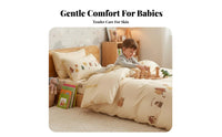 Infant Class A Safety Standard kids' Cartoon Print Bedclothes Skin-Friendly Cartoon Print Duvet Set Breathable Comforter Cover Ultra Soft for Children, Toddlers, Parents, Bedtime, Guest Room