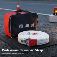 High Tensile Strength Woven Tow Rope with Shackles Heavy-Duty Reinforced Pull Strap Abrasion Resistant Towing Gear Long-Lasting Weave for Truck Owners, Away from-Road Enthusiasts, Emergency Crews, Muddy Terrain, Woodland Trails