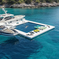 Wear-Resistant Inflatable Yacht Slide Quick Inflation & Deflation Floating Sea Slide Compact Storage Water Sports Equipment Sturdy Molded Handles for Ocean, Lake