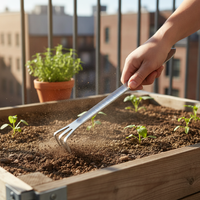 Stainless Steel Bonsai Rake Garden Tool for Soil Loosening and Weeding