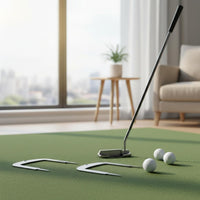 3 Pieces Open-frameFrame Metal Putting Gate Set Flat Putting Practice Gate Set Pointed Stakes Sports Gear Black