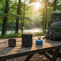 Camping Cup Case Waterproof Gas Canister Storage Bag Shockproof Cylindrical Closure Pouch for Hikers, Outdoor