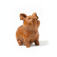 Pig Desk Ornament Lightweight Wooden Pig Figurine Desktop