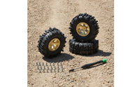 4 Pieces RC Wheel and Tire Assemblies Wheel and Tire Set Heavy-Duty for Trail Riding