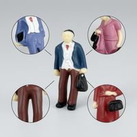 1:42 Scale Model People Figures for Dioramas and Architectural Layouts, 14-Piece Set (7 Male, 7 Female)