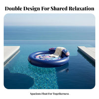Large Size Round Inflatable Pool Inflatable Lounger Resistant Circular Inflatable Tanning Bed Easy to Inflate for Couples, Beach, Lake