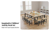 Kids Craft Table Multiple Colors Kindergarten Craft Table Versatile Modular Classroom Desk for Preschoolers, Parents, Tutoring Center, Daycare, Home