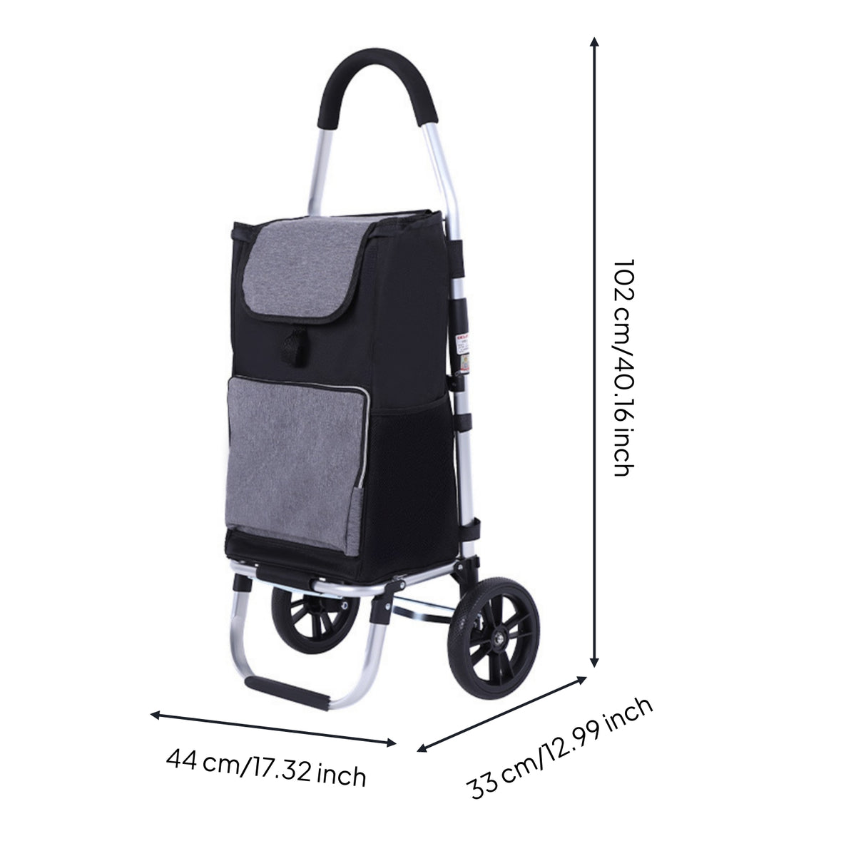 Folding Shopping Trolley Portable Foldable Shopping Cart Compact Grocery Cart with Wheels for Shoppers