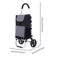 Folding Shopping Trolley Portable Foldable Shopping Cart Compact Grocery Cart with Wheels for Shoppers