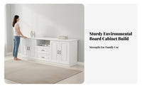 TV Stand with Storage Solid Wood Board Contemporary Television Stand Sturdy Construction Living Room Media Console for Small Areas, Bedroom