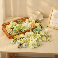 Artificial Flower Set - 50 Faux Flowers for DIY Hair Wreaths, Headwear, Fans, Hanfu Accessories, Wedding Decor