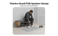 Padded Cushion Upholstered Shoe Rack Bench Luxury Design Cushioned Storage Bench Multi-Functional Household Furniture Sturdy Construction for Apartment Dwellers, Homeowners, Families, Entryway, Hallway, Mudroom, Living Room