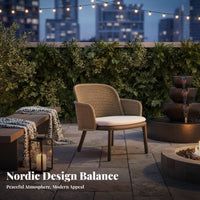 Waterresistant Wicker Seating set sun-resistant 4-Piece Conversation Group Nordic Design Patio Set All-Weather for Families, Homeowners, Adults, Garden, rearyard, Porch, pool area